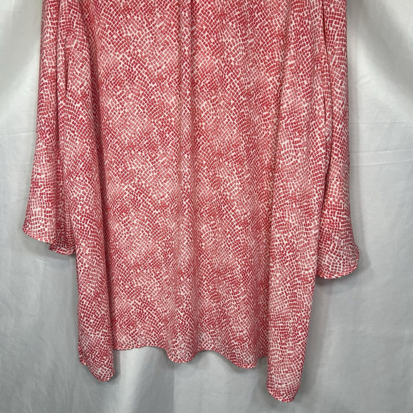 Catherines Women’s 4X Pink Geometric Beach Summer Preppy Boho Mature Blouse - Picture 6 of 10